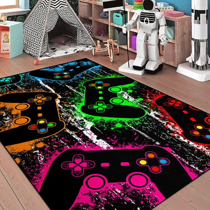 Game Controller Rugs for Bedroom Boys Living Room Gamer Gamepad Red Carpets Floor Mat Player Indoor Mats Gaming Art Design Home Decor Crystal Doormat Yoga Mats 3'x5'