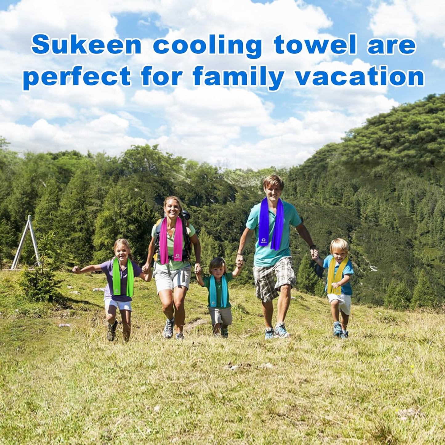 Sukeen 4 Pack Cooling Towels (40"x12"), Cooling Neck Wraps, Ice Towel, Soft Breathable Chilly Towel,Microfiber Towel for Yoga,Sport,Running,Gym,Workout,Camping,Fitness,Workout & More Activities