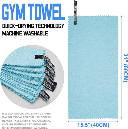 10 Pack Microfiber Gym Towels for Working Out，Fast Drying Workout Accessories Sweat Towels for Gym Gear for Men & Women,Sports Exercise Fitness Gear