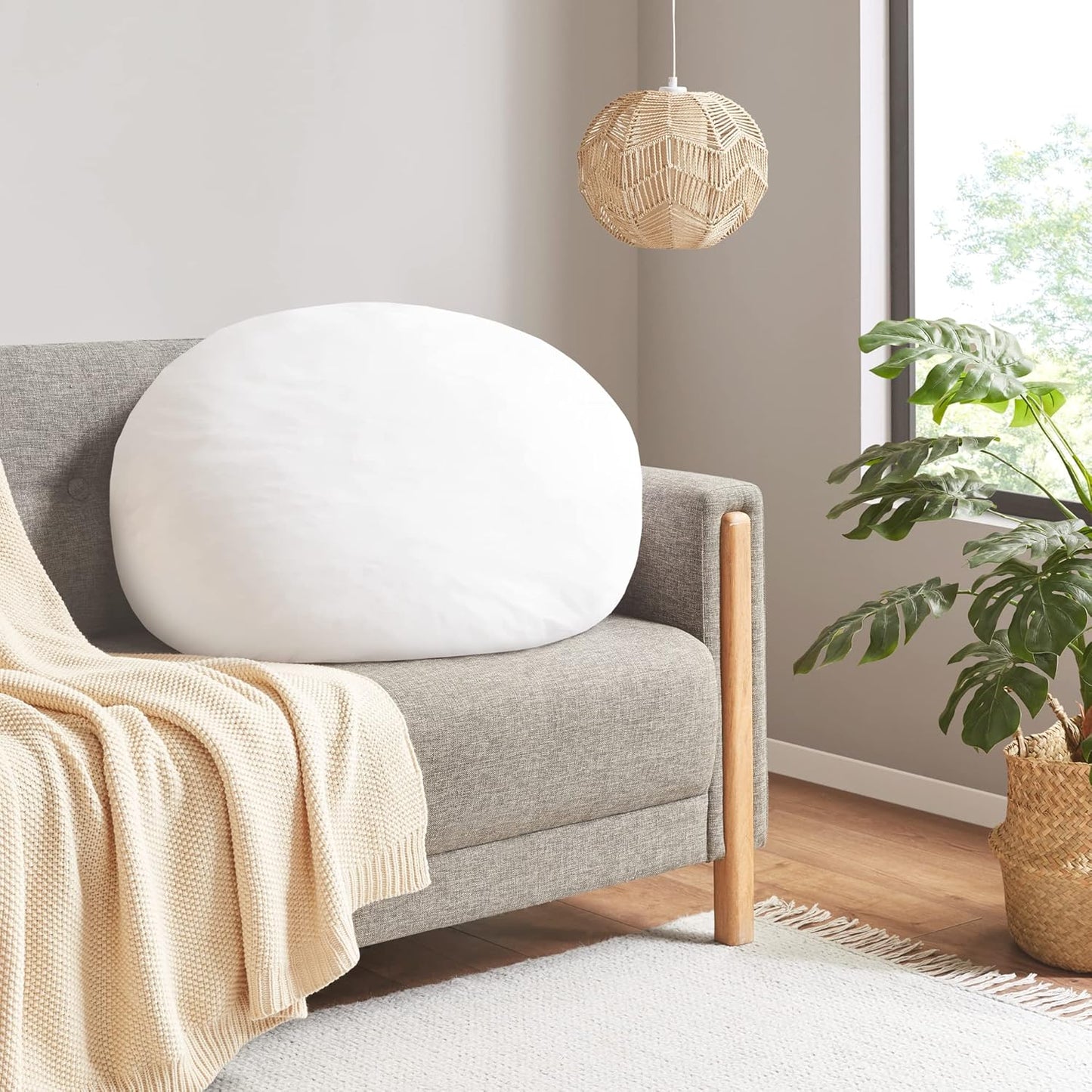 Codi Large Meditation Cushions – Round Floor Pillows for Adults with Removable Washable Cover, Soft and Supportive Floor Cushion for Yoga, Seating and Dog Bed, 32 inch - Grey