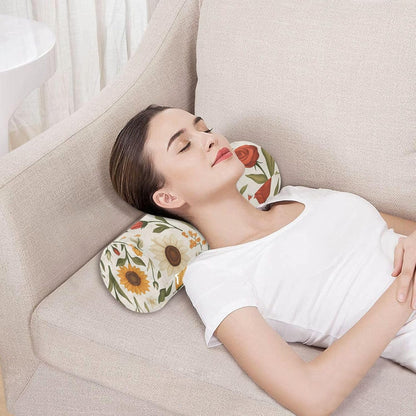 c Neck Roll Pillow Bolster Round Health Memory Foam Long Cervical Cylinder Pillows with Removable Washable Cover for Body Bed Legs Back Yoga - Colors A