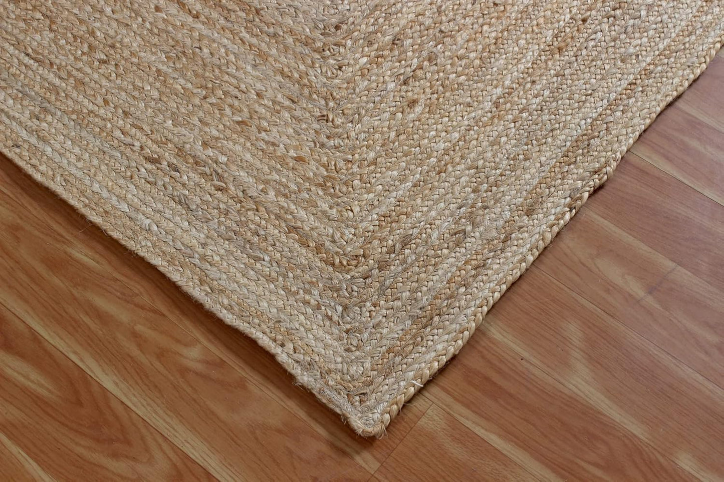 Scalloped Edge Kilim Rug 3' Square Rug Beige & Multicolor Cape Cod Design Carpet Thick 0.27 inches Hand Braided Jute Flatweave Indoor Outdoor Use Rugs for Bedroom, Kitche, Yoga Mat