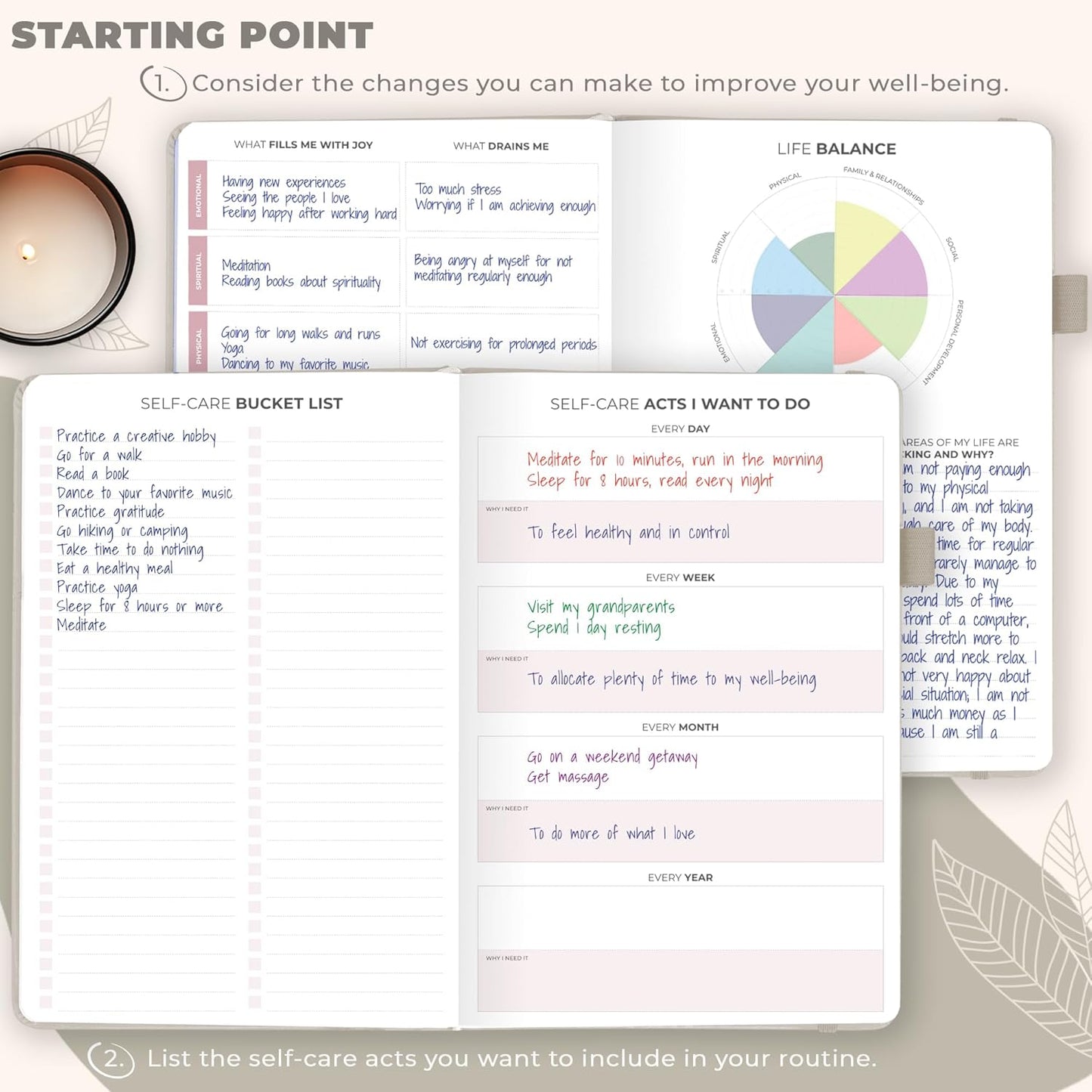 Clever Fox Self-Care Journal – Daily Reflection Notebook – Mental Health & Personal Development Planner, Meditation & Mood Log, A5 (Turquoise)