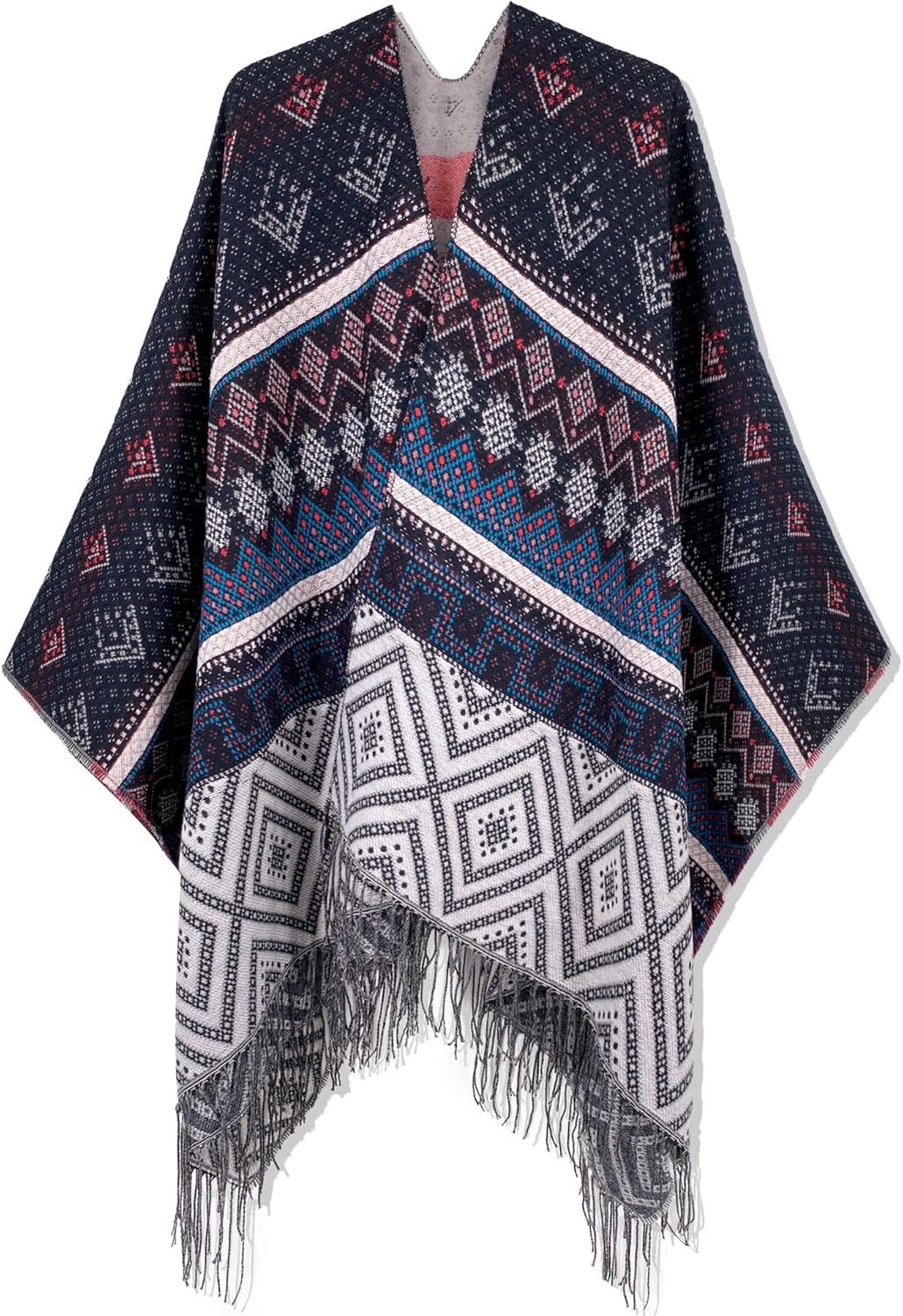 Moss Rose Women's Shawl Wrap Poncho Ruana Cape Open Front Cardigan Shawls for Spring Fall Winter