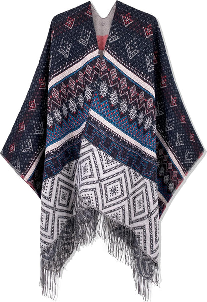 Moss Rose Women's Shawl Wrap Poncho Ruana Cape Open Front Cardigan Shawls for Spring Fall Winter