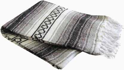 Del Mex Classic Mexican Blanket, Large Authentic Woven Falsa Throw (70"x50"), Artisan Southwest Décor for Beach, Yoga, Outdoors (Lavender)