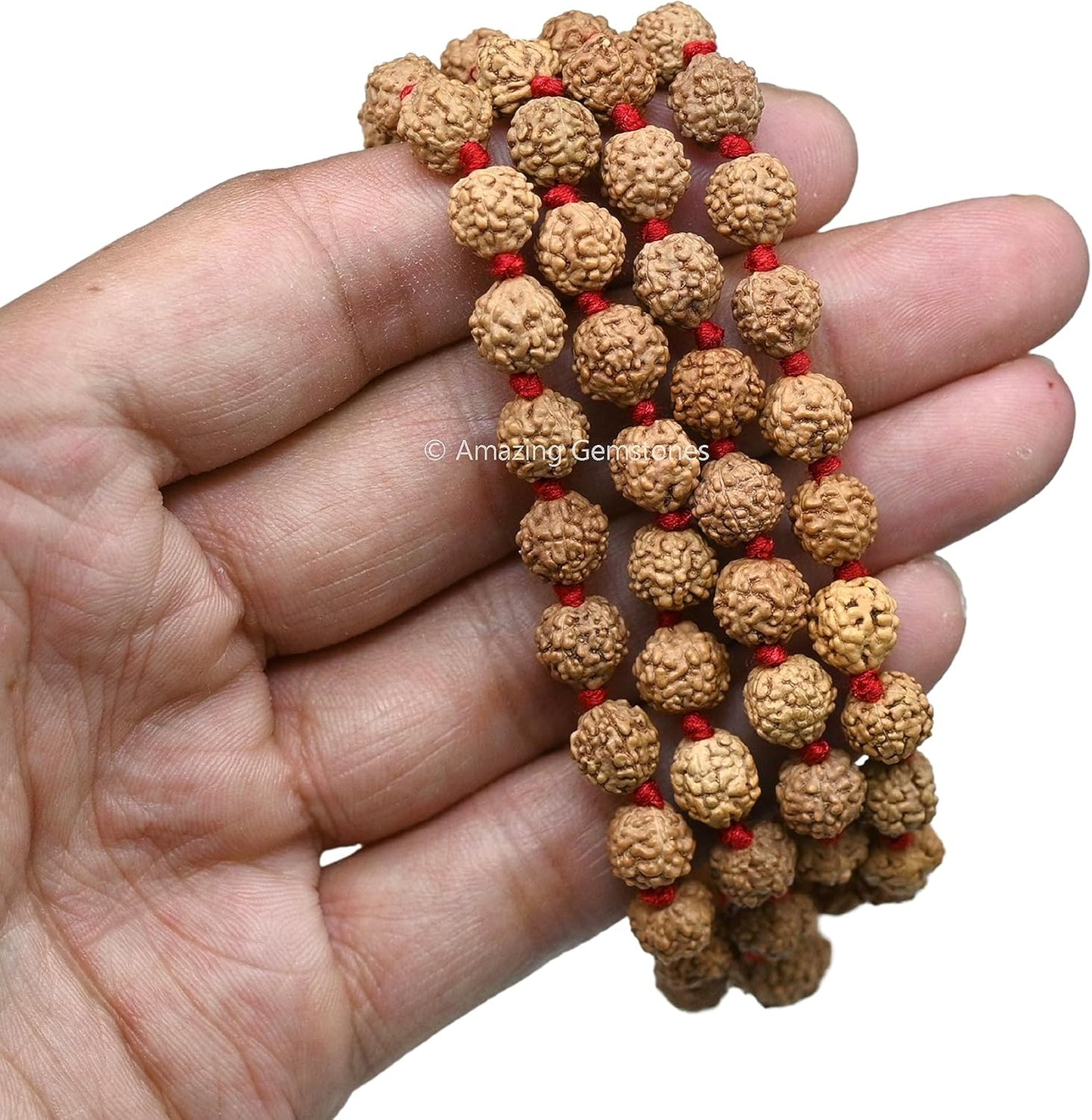 Amazing Gemstone 108 Beads Handmade Mala (Knotted, Rudraksha) - Colors A