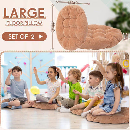 Jerify Floor Pillow Cushions Large Round Square Large Meditation Floor Pillow for Classroom Adult Meditation Picnic Party Seating Learning Daycare School(Square,Mixed Colors,4 Pcs)