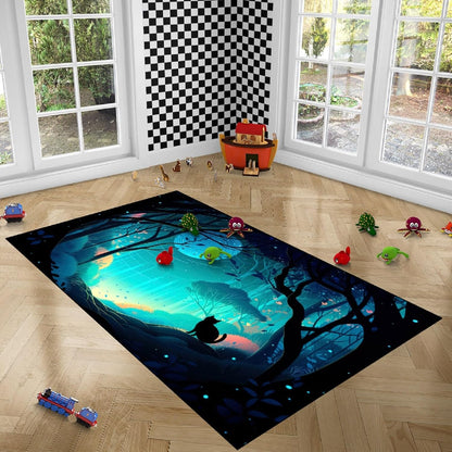 Black Girl Area Rug for Bedroom African American Rugs for Room Princess Carpet Kids Rugs for Bedroom African Girls Carpet for Living Room Teen Girls Yoga Mats, Pink, 4'×5'