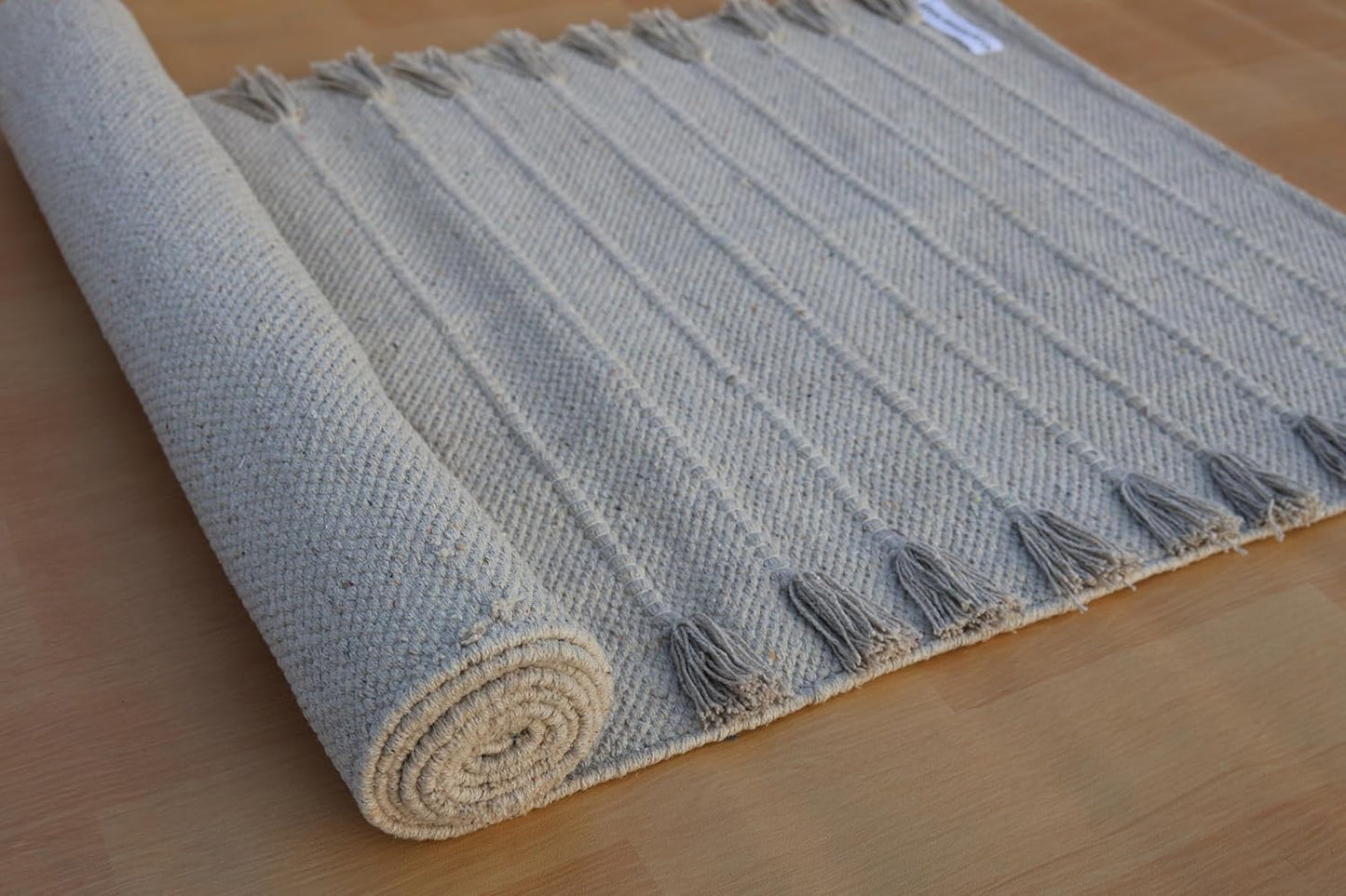 Jaipur Art & Rugs Cotton Yoga Rug - Eco-Friendly Hand-Woven Thick Mat (24”x72”x5mm) for Everyday Fitness at Home - Comfortable & Extra-Long - Colors B