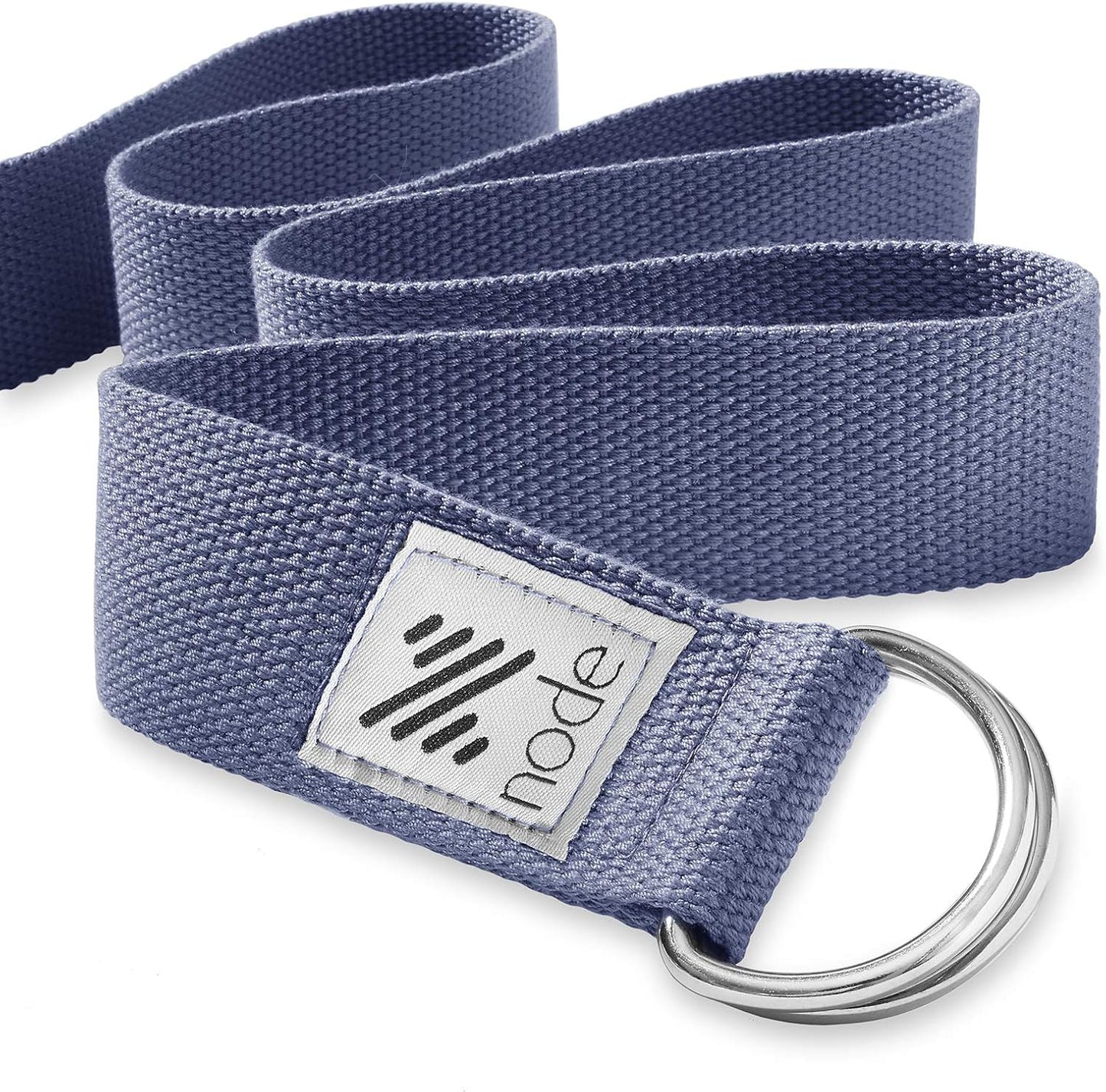 7-1/2' Yoga Strap for Stretching, Woven Cotton Blend Yoga Strap with Adjustable D-Ring Buckle for Exercise, Therapy and Fitness