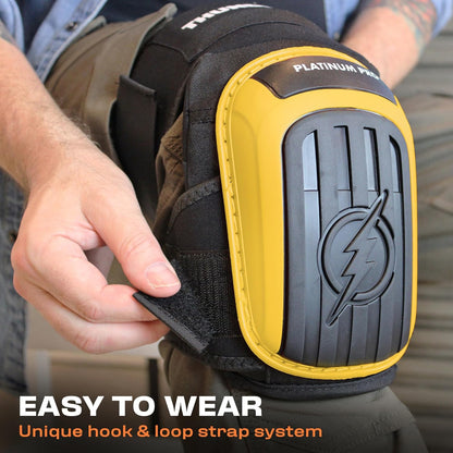 Thunderbolt Knee Pads for Men Construction Knee Pads for Work for Men and Women with Double Gel for Gardening Flooring Roofing Heavy Duty with Extra Thick Foam and Strong Adjustable Non-Slip Straps