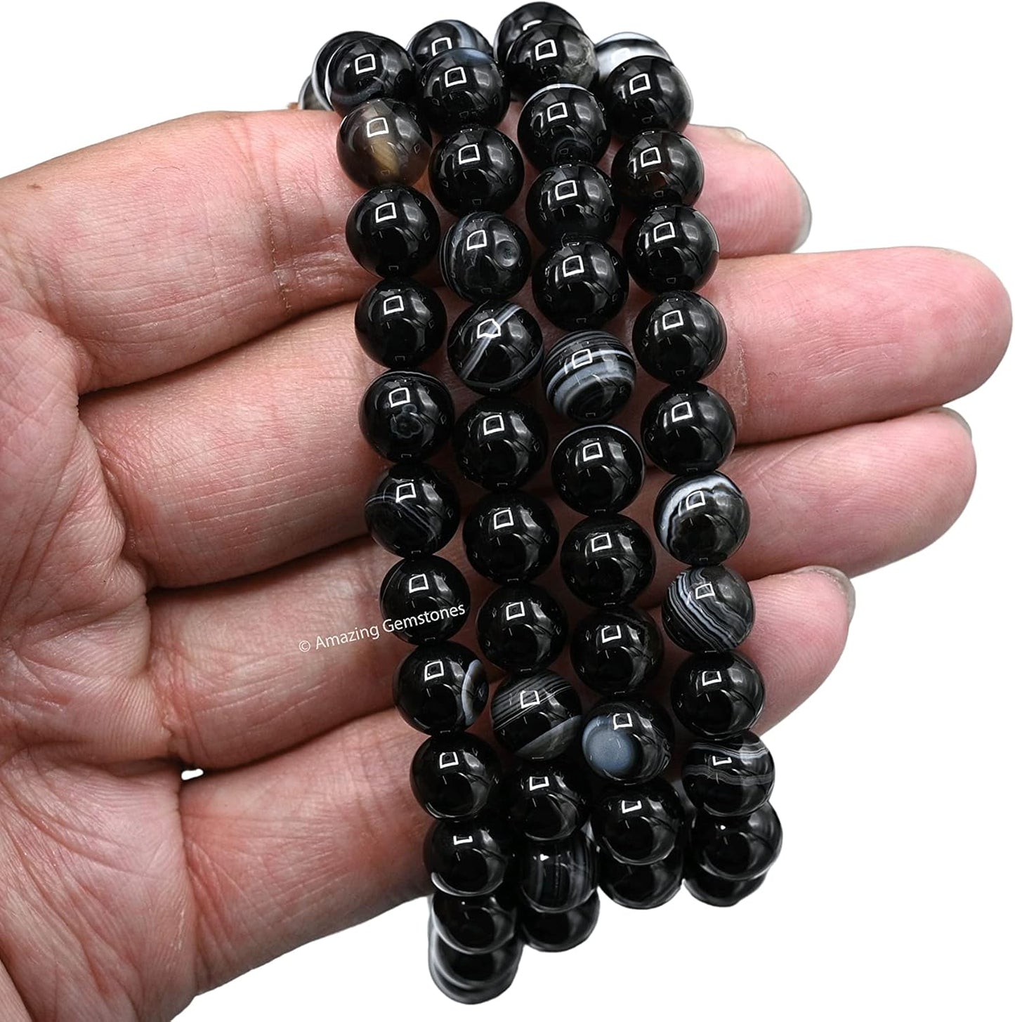 Amazing Gemstone 108 Beads Handmade Mala (Knotted, Rudraksha) - Colors B
