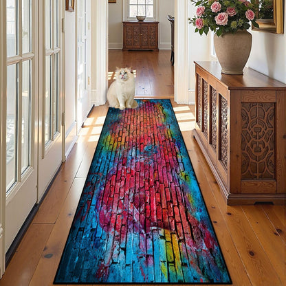Runner Rug Washable 2x8 Leopard Print Seamless Leopard Skin Fashionable Cheetah Fur Non-Slip Hallway Area Rug Indoor Outdoor Home Decor for Entryway Bathroom Kitchen Carpet Yoga Floor Mat