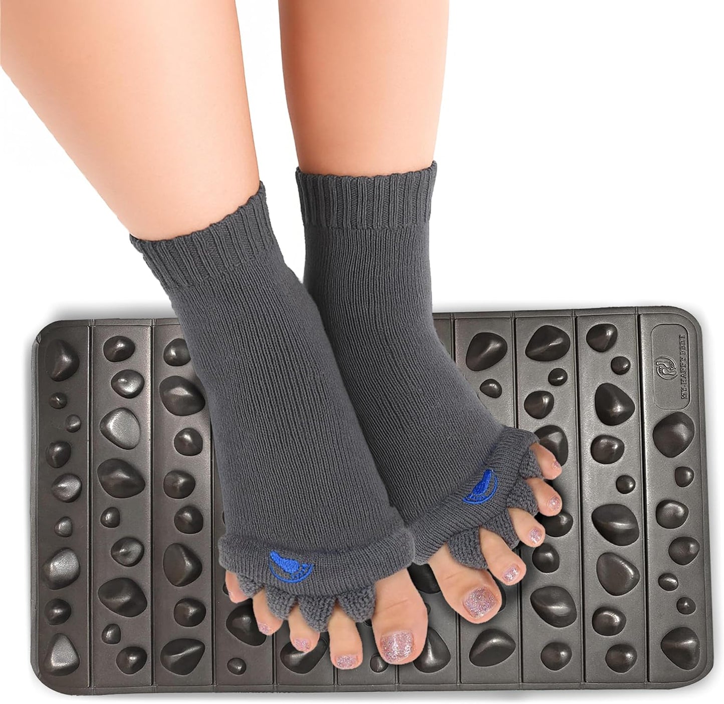 My Happy Feet Foot Alignment Socks with Toe Separators – Holiday Socks for Women & Men - Cozy Christmas Gift Idea