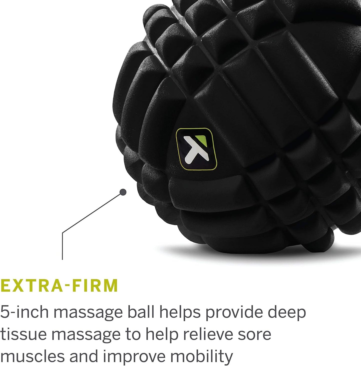 TRIGGERPOINT Performance Grid X Massage Ball for Deep Tissue Massage and Exercise Recovery, Black