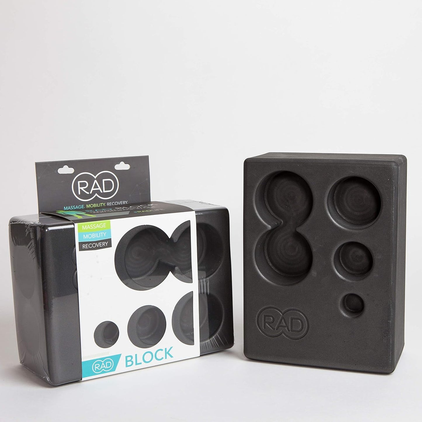 RAD Block – Multi-Use EVA Foam Yoga Block with Storage for Massage Balls for Myofascial Release -Travel-Friendly Pilates & Exercise Prop for Elevation & Support