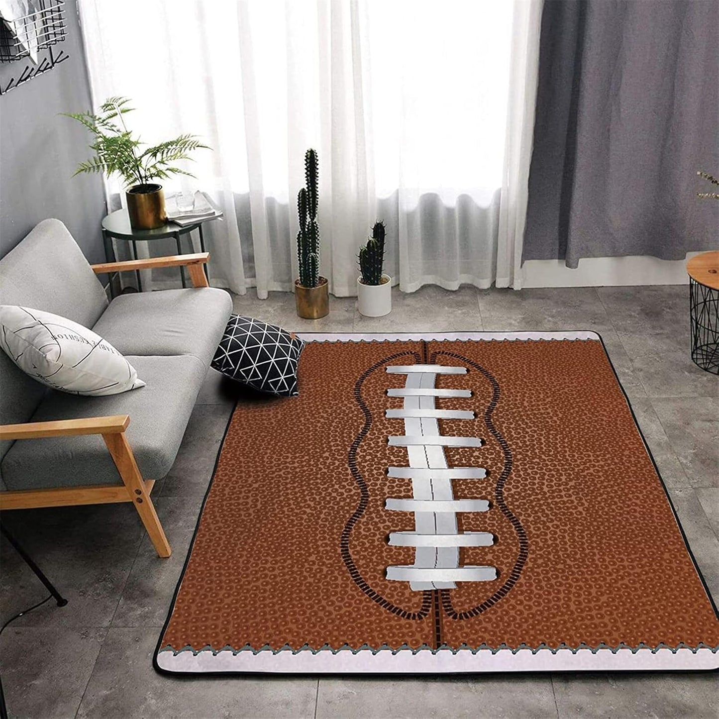 Sports Field Area Rug,5x7ft, Soccer Field Chalked Blackboard Football Stadium Board Painted Non-Slip Soft Carpet Floor Mat Indoor Living Room Bedroom Rugs Yoga Mat Home Decor