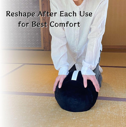 Zafu Meditation Cushion Japan Made | Authentic Zen Temple Style Zazen Seat – Firm Kapok Filling for Mindfulness, Yoga & Posture Support