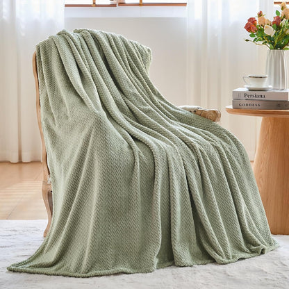 NEWCOSPLAY Super Soft Throw Blanket Light Purple Premium Silky Flannel Fleece Leaves Pattern Lightweight Bed Blanket All Season Use (Light Purple, Throw(50"x60")) - Colors A