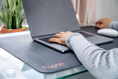 hooga Grounding Mat for Feet, Desk & Floor | Sleep, Stress Relief & Muscle Relaxation | 24"x16" Conductive Carbon Pad | 15 Ft Cord | Non-Slip Rubber Backing | Indoor Grounding Mat