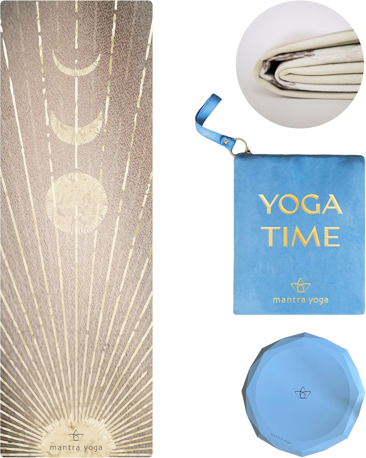 Mantra Yoga Travel PRO 1.5mm with Knee Pad - Foldable Fitness & Exercise Mat with Bag | Lightweight, Compact & Eco-Friendly | Non-Slip & Washable | For All Types of Yoga | 72" L x 24" W | 2.6 lbs
