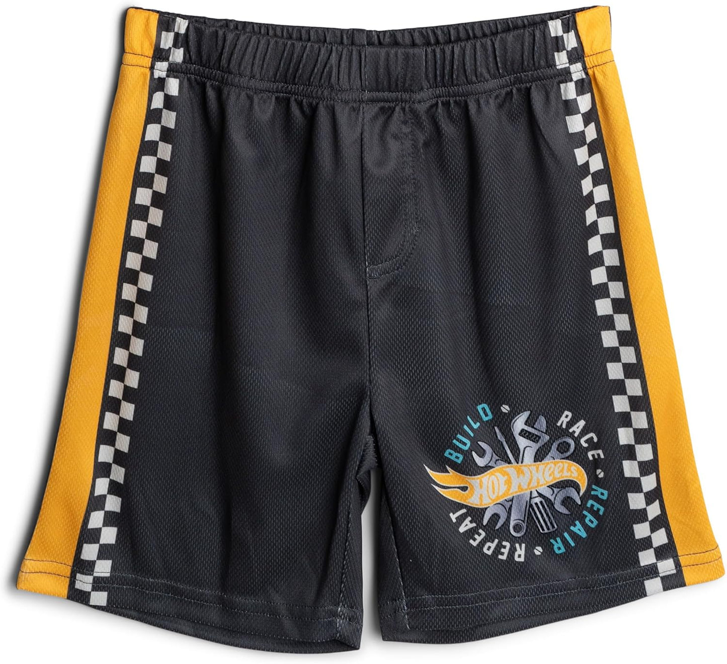 Hot Wheels Athletic Mesh Baseball Jersey T-Shirt and Shorts Outfit Set Toddler to Big Kid Sizes (2T - 10-12)