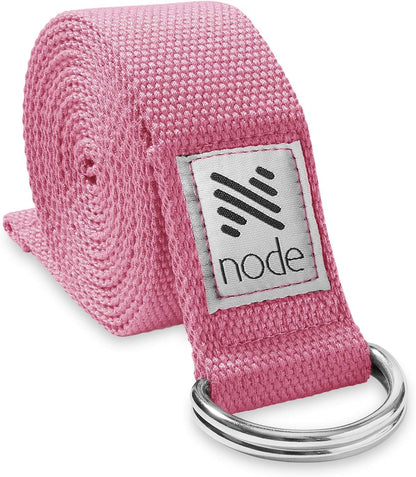 7-1/2' Yoga Strap for Stretching, Woven Cotton Blend Yoga Strap with Adjustable D-Ring Buckle for Exercise, Therapy and Fitness