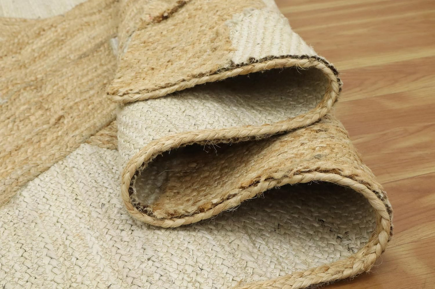 Kilim Area Rug 2x3 Flatweave Hand Braided Jute Offwhite Beige Design Handmade Boho Thick 0.27" Geometric Pattern Carpet Sisal Jute Rug Indoor Outdoor Use Rugs for Bedside, Kitchen, Yoga Mat - Colors A
