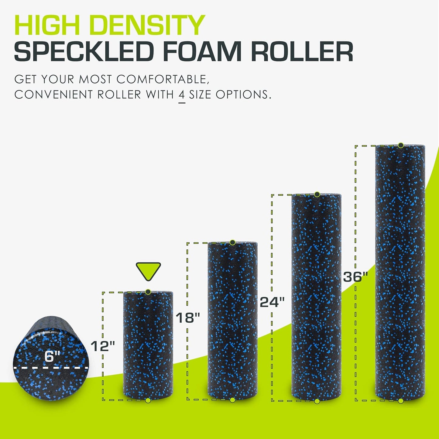 ProsourceFit High Density Foam Rollers 12 - inches long, Firm Full Body Athletic Massage Tool for Back Stretching, Yoga, Pilates, Post Workout Muscle Recuperation, Black