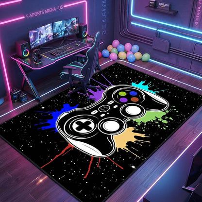 Game Controller Rugs for Bedroom Boys Living Room Gamer Gamepad Red Carpets Floor Mat Player Indoor Mats Gaming Art Design Home Decor Crystal Doormat Yoga Mats 3'x5'