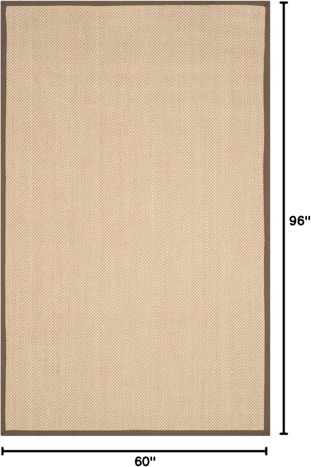 SAFAVIEH Area Rug 11x15 - Natural Fiber Collection - Large - Maize & Linen Color, Sisal, Woven Design with Border (NF141B) - Colors A