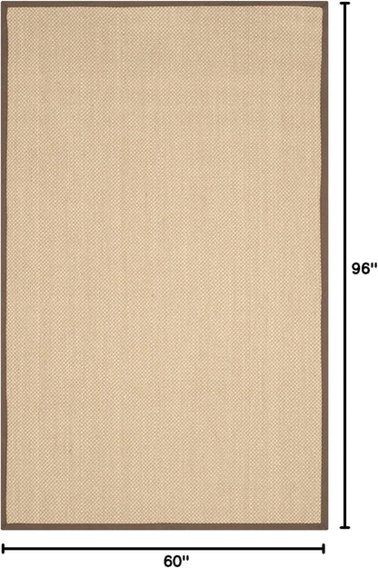 SAFAVIEH Area Rug 11x15 - Natural Fiber Collection - Large - Maize & Linen Color, Sisal, Woven Design with Border (NF141B) - Colors A