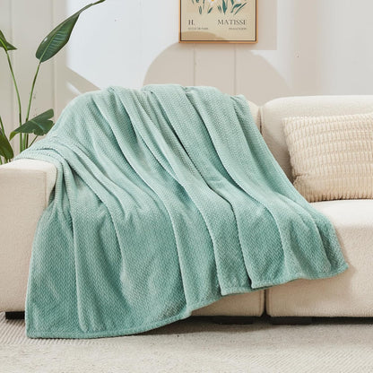 NEWCOSPLAY Super Soft Throw Blanket Light Purple Premium Silky Flannel Fleece Leaves Pattern Lightweight Bed Blanket All Season Use (Light Purple, Throw(50"x60")) - Colors A