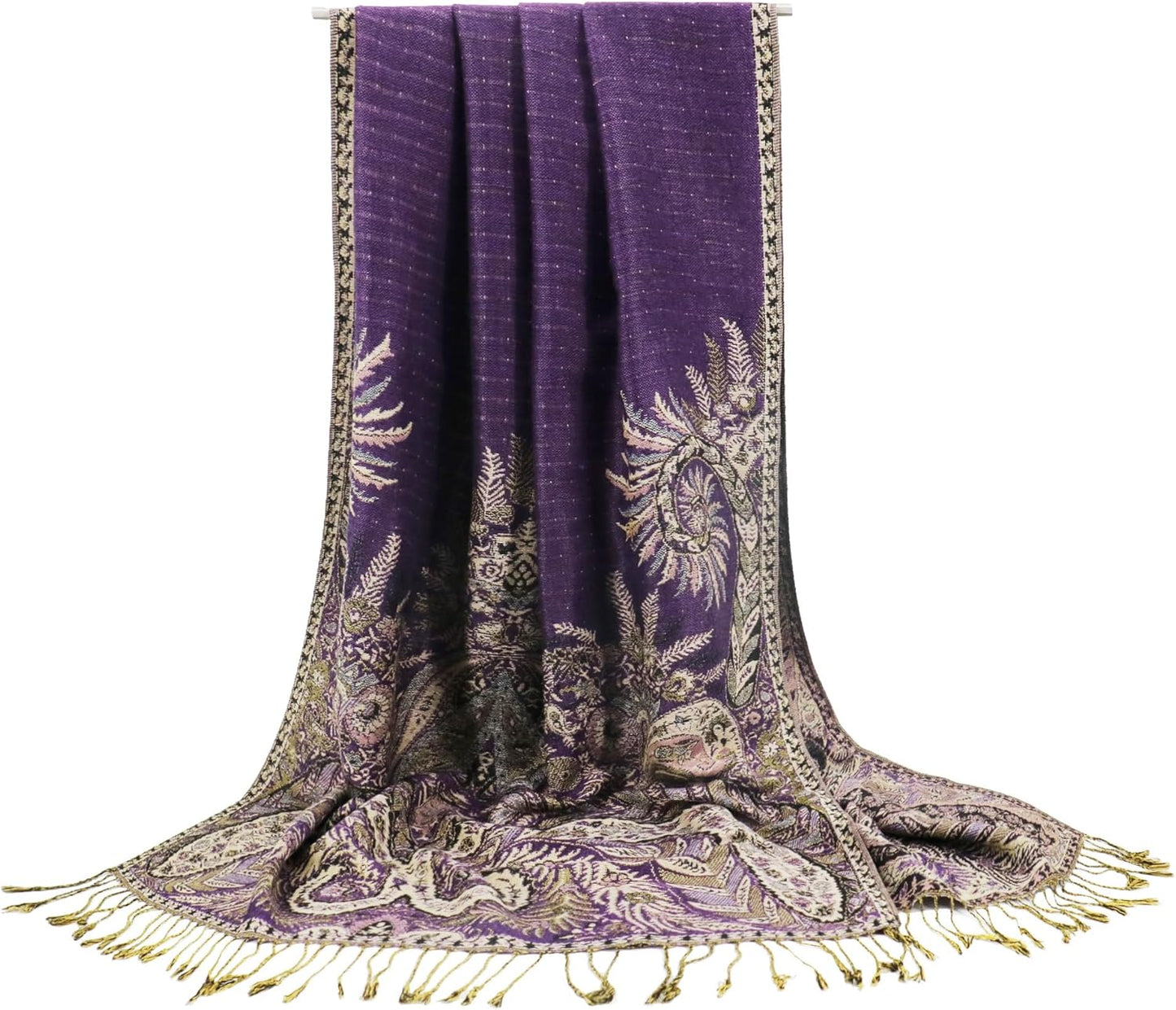 vimate Silky Paisley Pashmina Shawl Scarf-Women's Soft Double-side Jacquard Pashminas Wrap for Evening Dress Travel Shawl