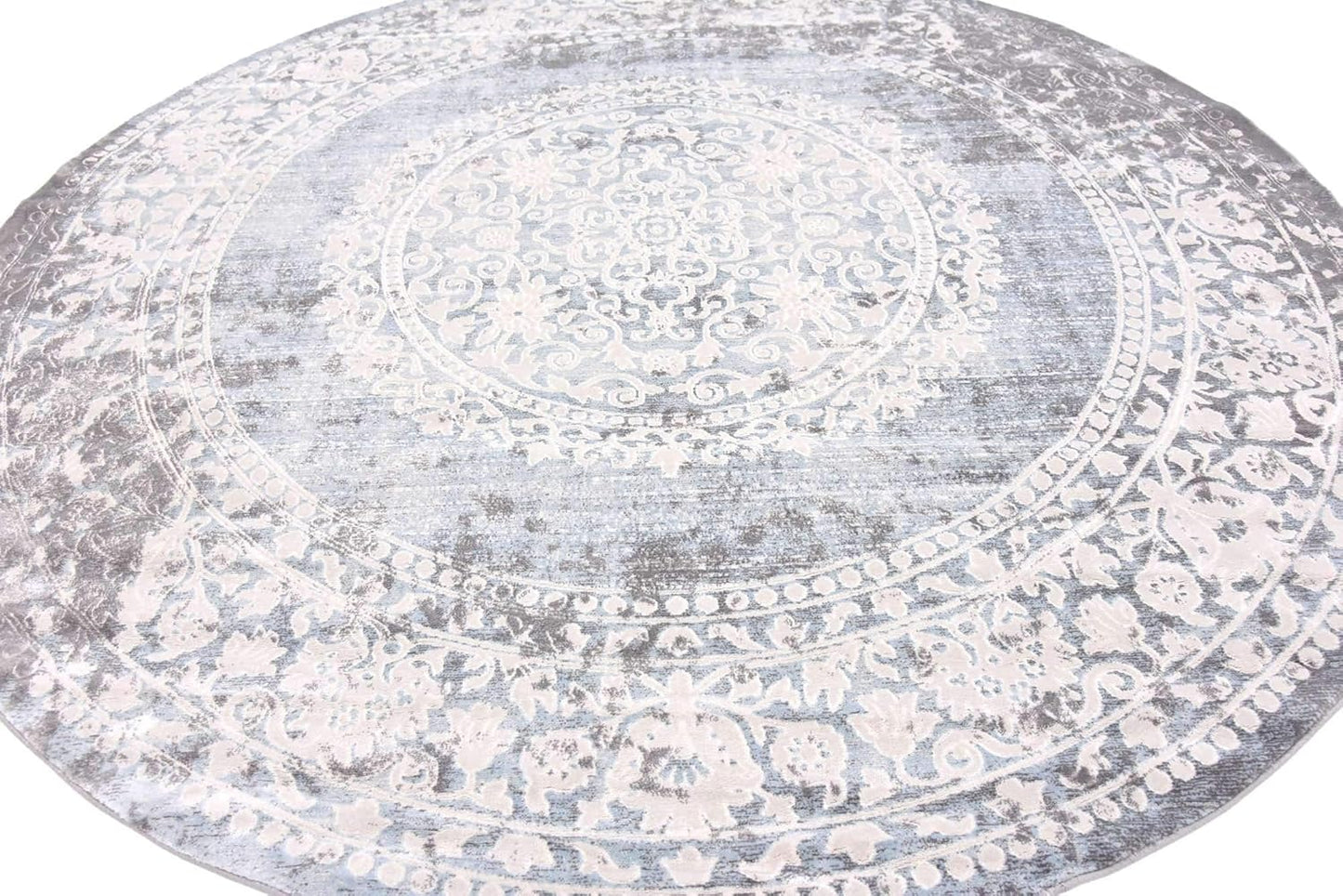 Unique Loom New Classical Collection Area Rug - Olwen (4'Round, Purple/ Gray)