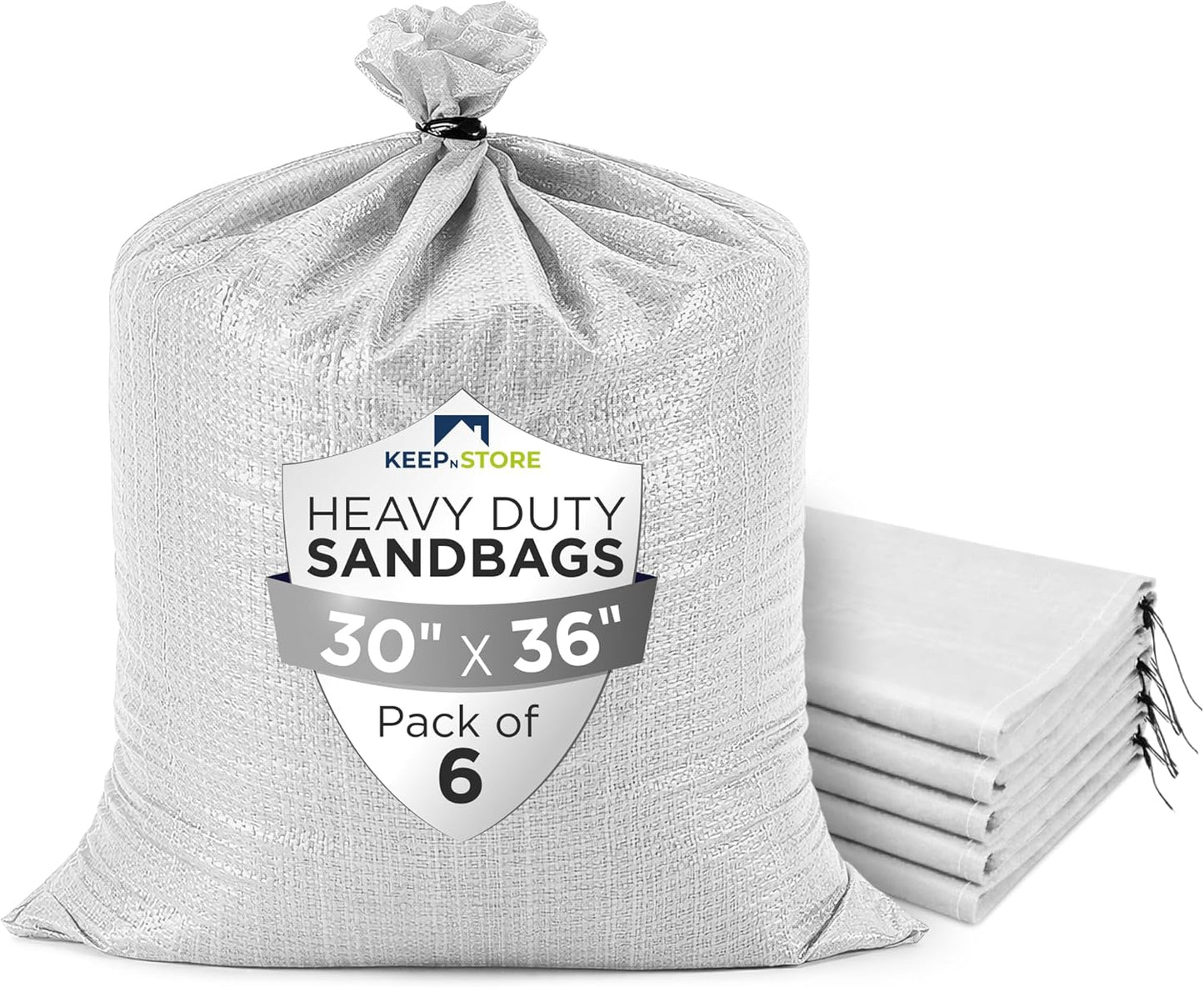 Heavy Duty Sand Bags Pack of 3, White Empty Sandbags with Built-In Ties, Woven Polypropylene UV Protection 1600 Hours, Fillable Sand Bags for Flood Control, Weight, 10x14 inches, 15 Pounds Volume