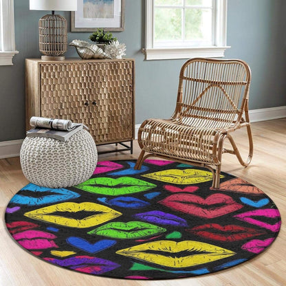 Room Sofa Yoga Soft Round Carpet, Home Decor Non Slip Kitchen Office Circle Rug, Machine Washable Modern Round Area Rug Beach Turtles, 60inch