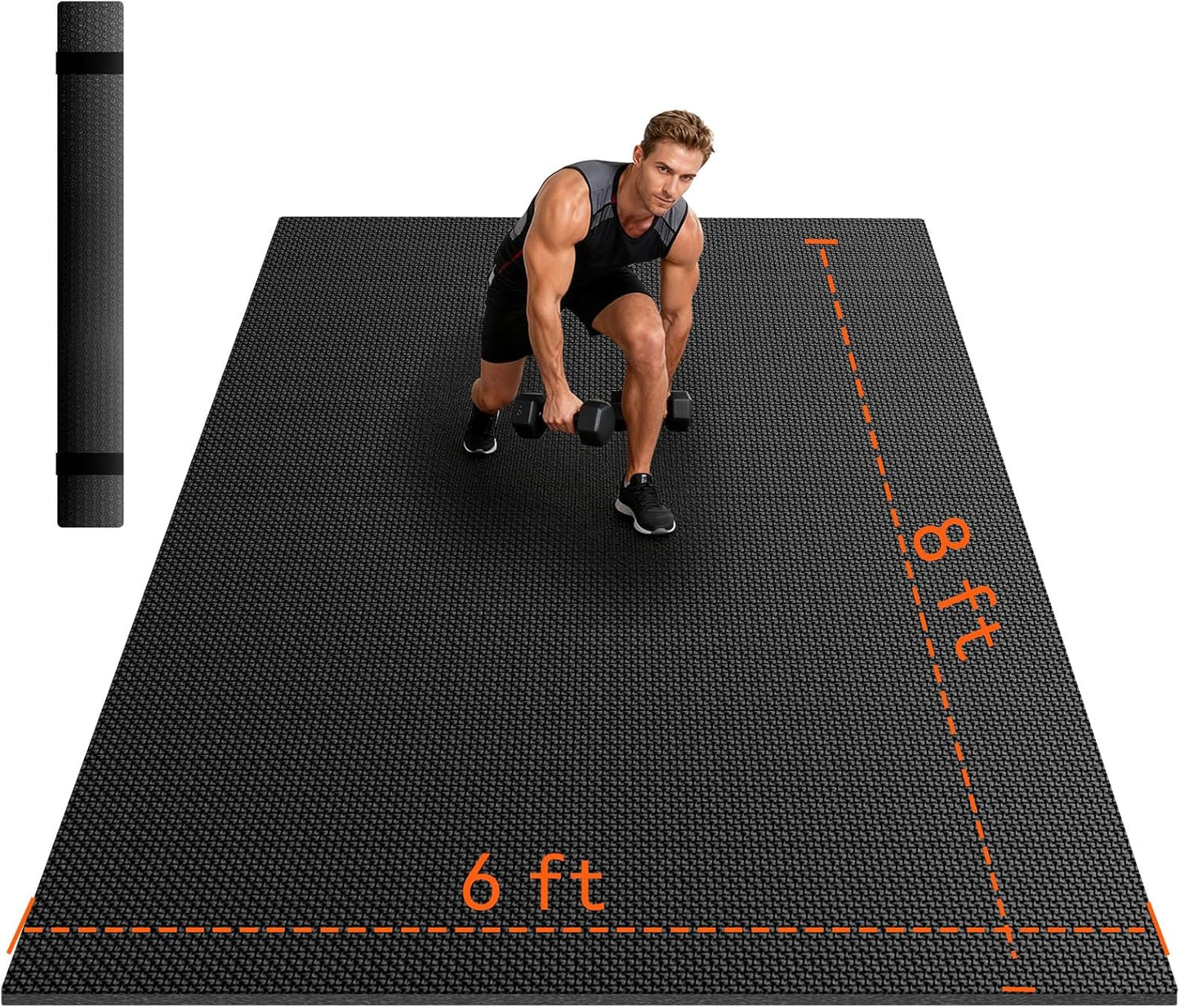 VTORY 7mm Large Workout Mat 7×5 ft – Extra Large Wide Yoga Mat & Pilates Mat Thick, Non-Slip Exercise Mat for Home Gym, Home Workout, HIIT, Strength, Stretching