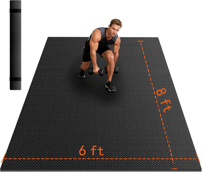 VTORY 7mm Large Workout Mat 7×5 ft – Extra Large Wide Yoga Mat & Pilates Mat Thick, Non-Slip Exercise Mat for Home Gym, Home Workout, HIIT, Strength, Stretching