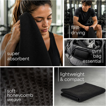 S&T INC. Microfiber Gym Towels, Yoga Towel for Home and Gym Bag, 16 Inch x 27 Inch, 3 Pack