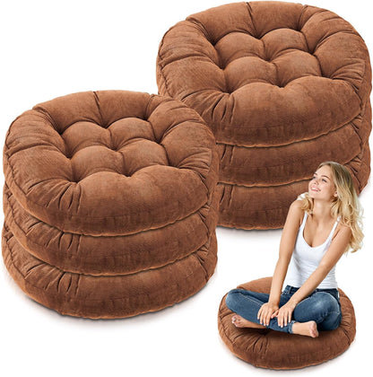 Jerify Floor Pillow Cushions Large Round Square Large Meditation Floor Pillow for Classroom Adult Meditation Picnic Party Seating Learning Daycare School(Square,Mixed Colors,4 Pcs)