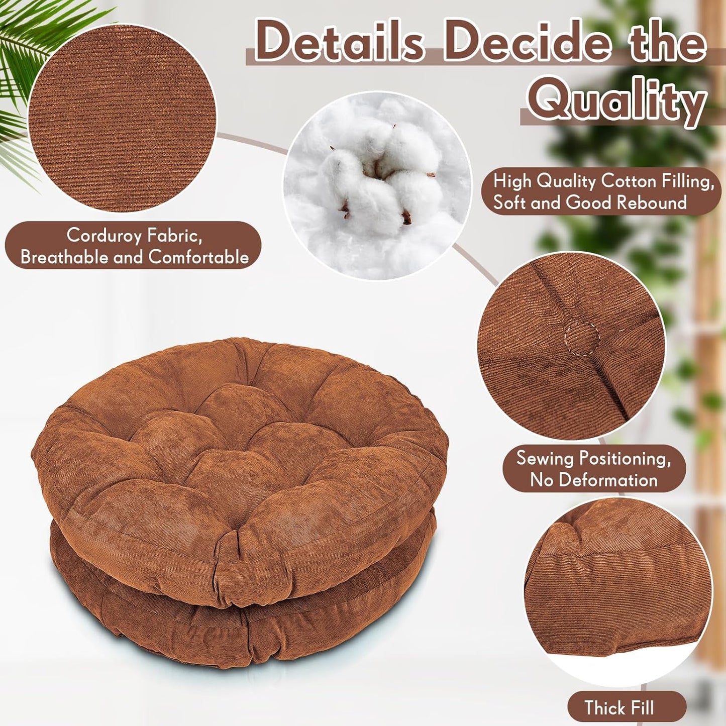 Jerify Floor Pillow Cushions Large Round Square Large Meditation Floor Pillow for Classroom Adult Meditation Picnic Party Seating Learning Daycare School(Square,Mixed Colors,4 Pcs)