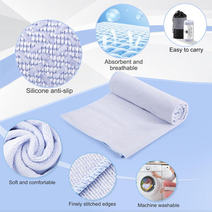 Hot Yoga Towel, 2 Pack Yoga Mat Towel Yoga Towels for Hot Yoga Non Slip with Grip Dots Sweat Absorbent Microfiber Pilates Towel for Bikram Exercise and Fitness