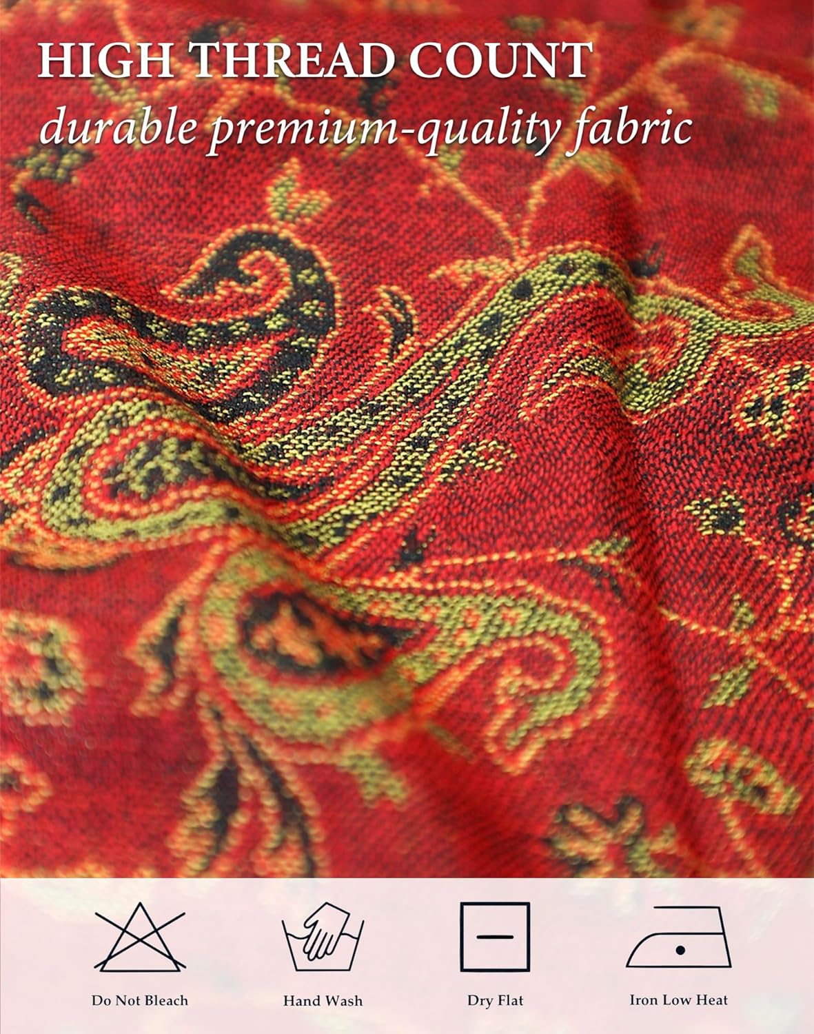 Achillea Reversible Paisley Pashmina Rave Scarf – Exotic Indian Shawls and Wraps for Evening Dresses, Festivals, All Seasons - Colors B