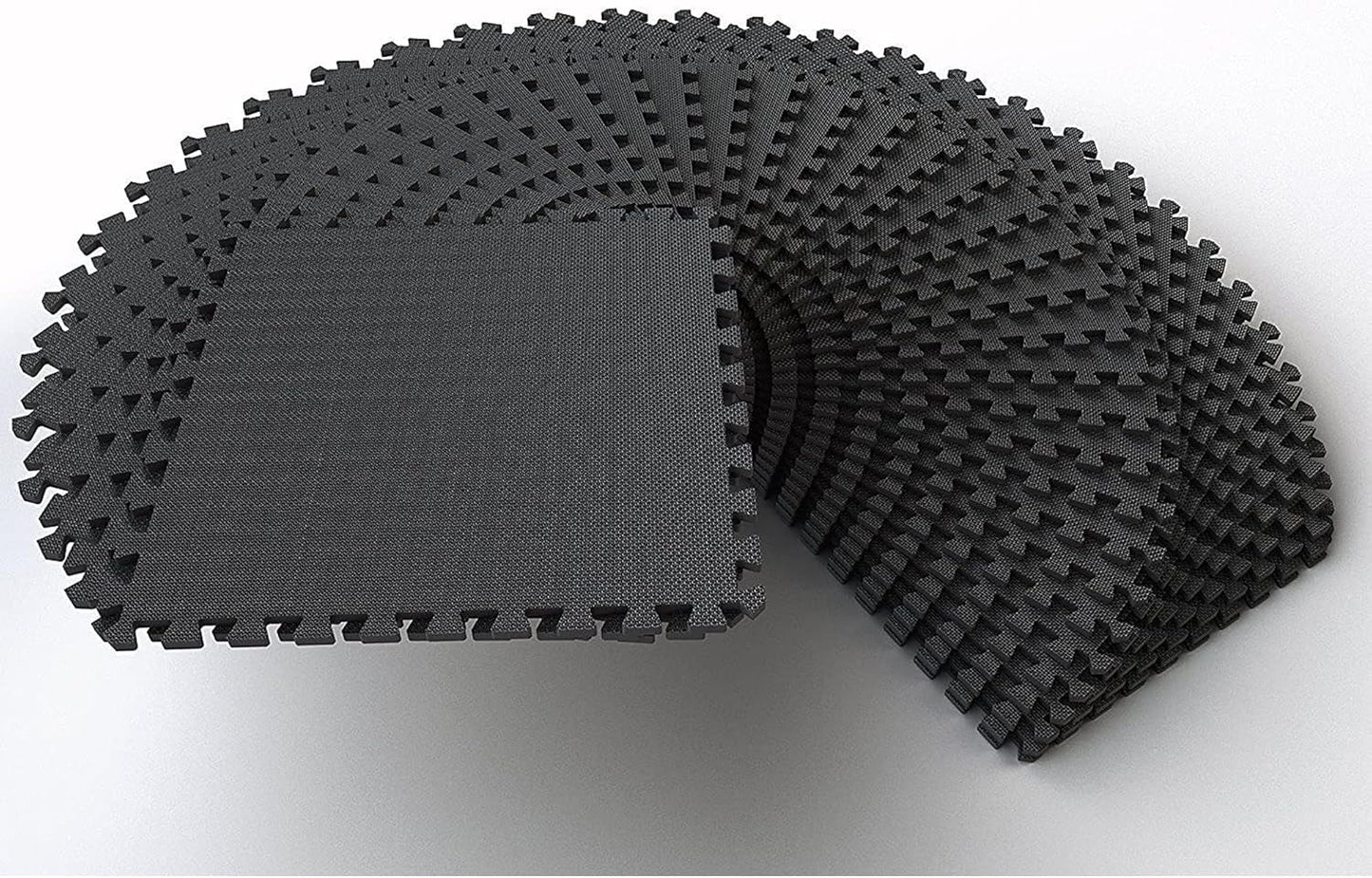 BalanceFrom Puzzle Exercise Mat 1" Thick, EVA Interlocking Foam Floor Tiles for Home Gym, Mat for Home Workout Equipment, Floor Padding for Kids, Black, 24 in x 24 in x 1 in, 24 Sq Ft - 6 Tiles