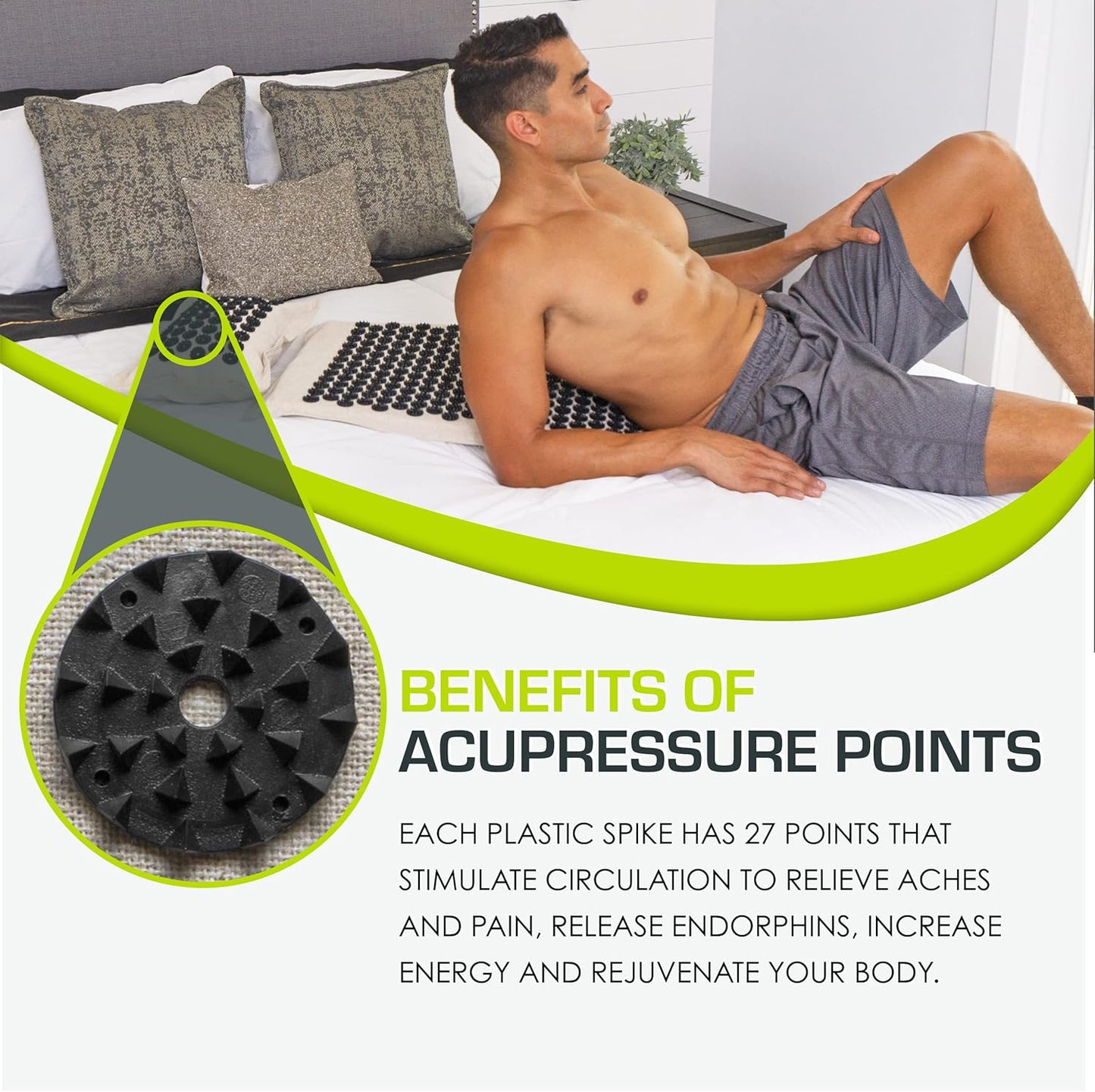 ProsourceFit Ki Acupressure Mat and Pillow Set with 100% Natural Linen for Back/Neck Pain Relief and Muscle Relaxation