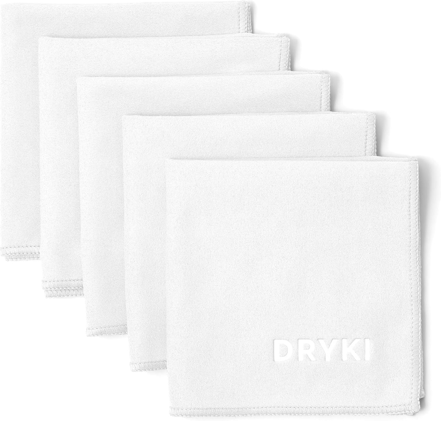 DRYKI Pocket-Sized Sweat Towels - The Original Sweat Absorbing Handkerchiefs - Quick-Dry Microfiber Sweat Rags for Face, Hands, & Body - Men & Women - Gym, Sports, and Work (Blue: 5 Pack)