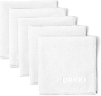 DRYKI Pocket-Sized Sweat Towels - The Original Sweat Absorbing Handkerchiefs - Quick-Dry Microfiber Sweat Rags for Face, Hands, & Body - Men & Women - Gym, Sports, and Work (Blue: 5 Pack)