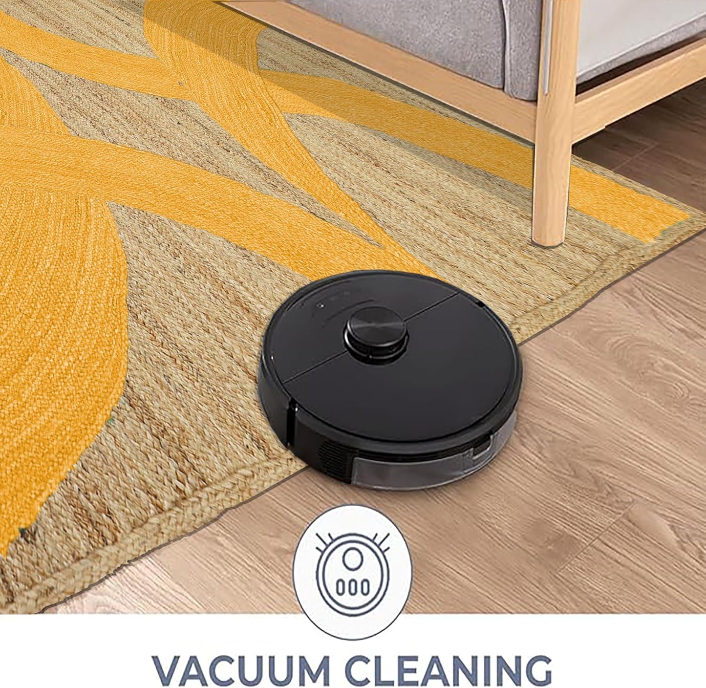Premium Quality Jute Rug 4x6 Feet Area Rug Natural Fiber Jute Rugs Thick 0.27" Black Abstract Pattern Geometric Rugs for Kids Room, Living Room, Yoga Mat, Indoor Outdoor Carpet - Colors B